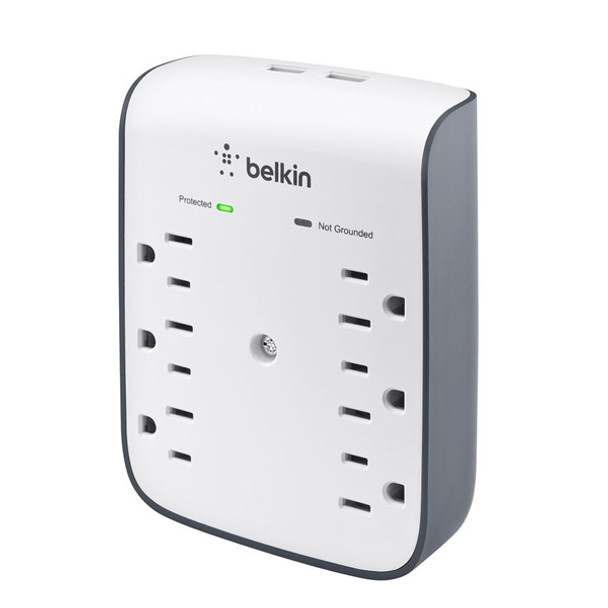 Belkin جدار محول منفذ مخرج حامي مع كاميرا واي فاي 4K
